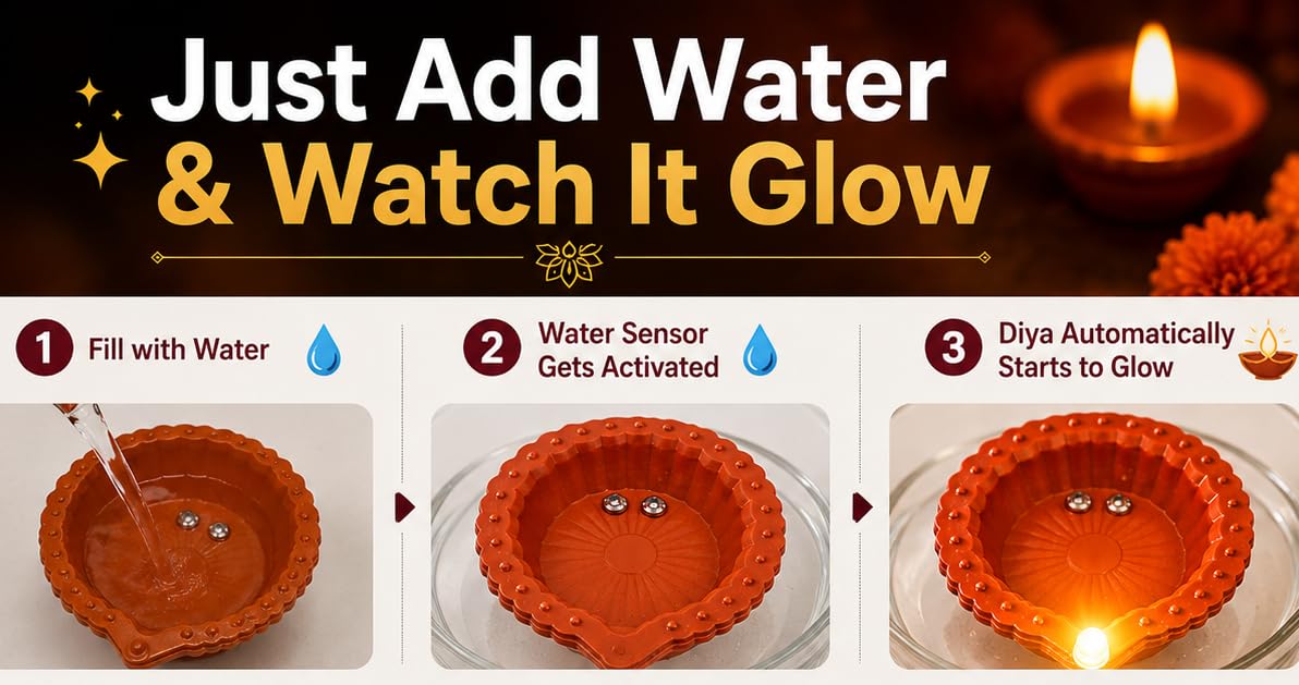 Magic Water Sensor Diya – Pack of 6